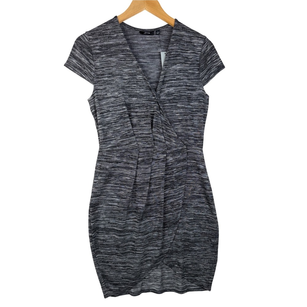 New Apt 9 Short Sleeve Faux Wrap Dress size Small Black/White
